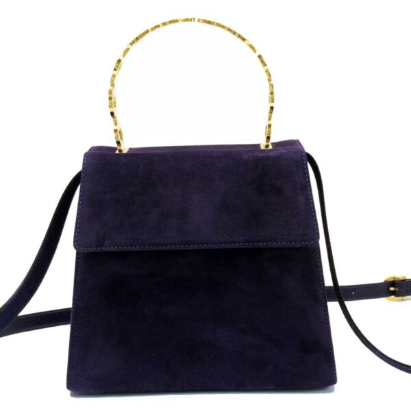 x3228b Salvatore Ferragamo Gancini Suede Crossbody Bag Purple