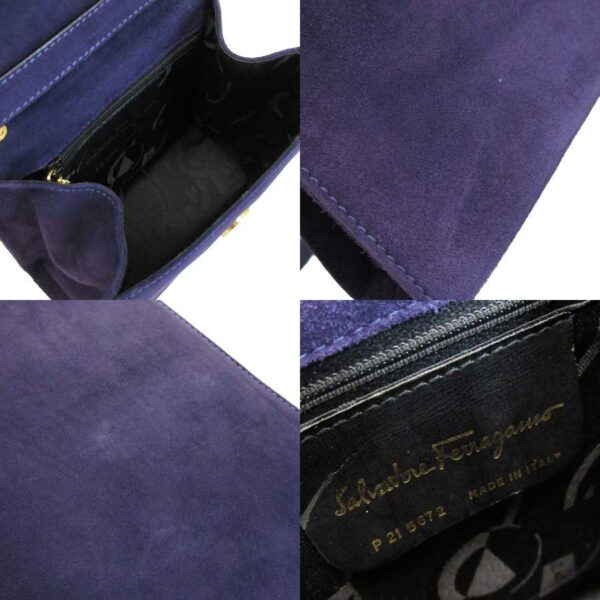 x3228b 2 Salvatore Ferragamo Gancini Suede Crossbody Bag Purple