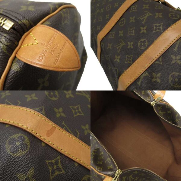 x3342b 2 Louis Vuitton Keepall 55 Monogram Canvas Bag Brown