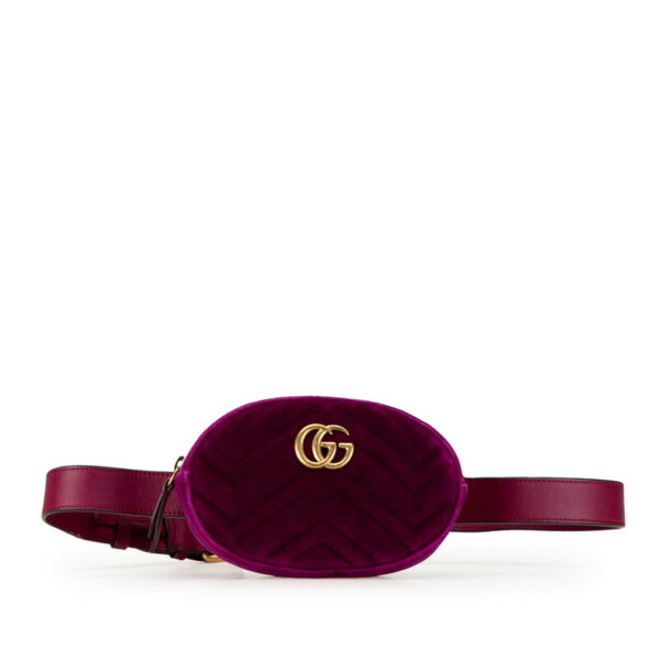 xk2qvurwqg2geguo 1 Gucci GG Marmont Quilted Waist Bag Purple