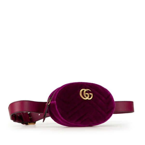 xk2qvurwqg2geguo 2 Gucci GG Marmont Quilted Waist Bag Purple