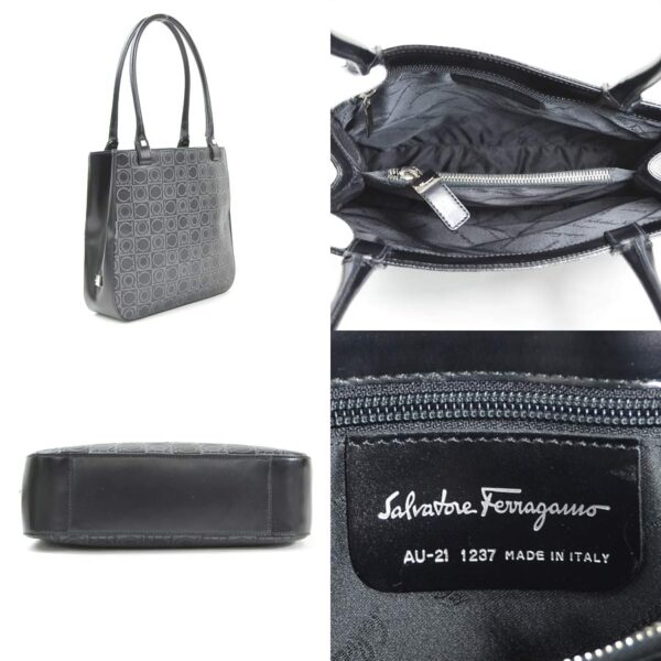 y15119f 1 Salvatore Ferragamo Leather Shoulder Bag Black