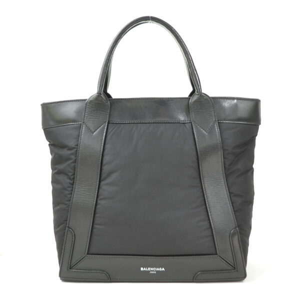 y15123f Balenciaga Leather Nylon Tote Bag Black