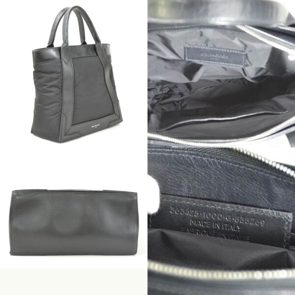 y15123f 1 Balenciaga Leather Nylon Tote Bag Black