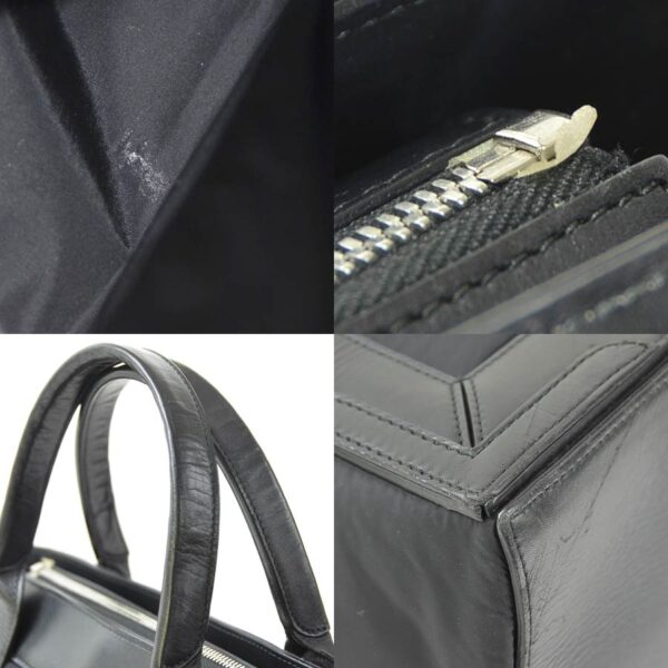 y15123f 2 Balenciaga Leather Nylon Tote Bag Black