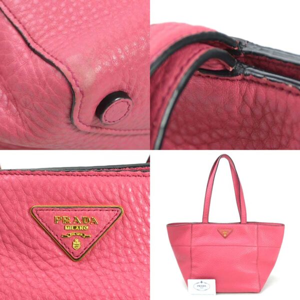 y15192f 2 Prada Leather Shoulder Bag Pink