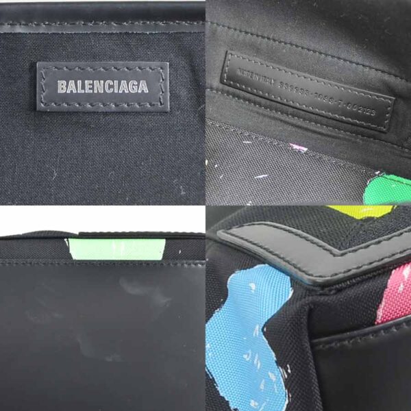 y15235a 2 Balenciaga Canvas Leather Tote Bag Black Multicolor