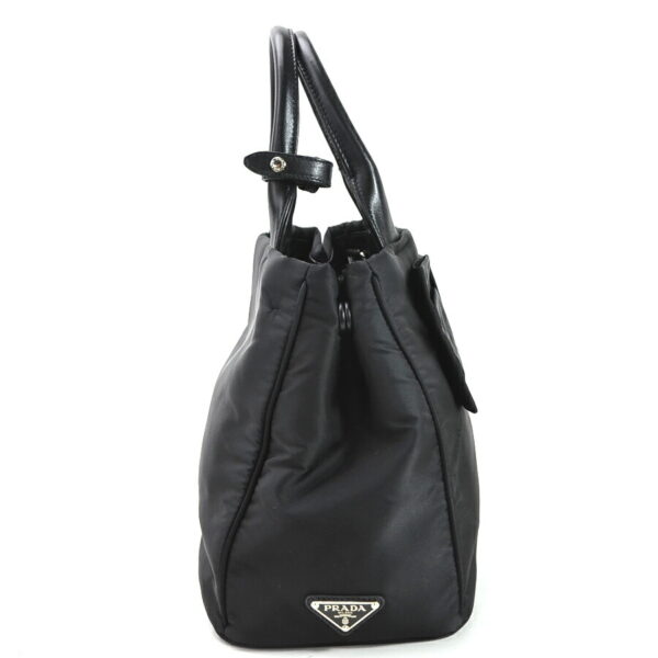 y15550a 1 Prada Nylon Leather 2Way Bag Black