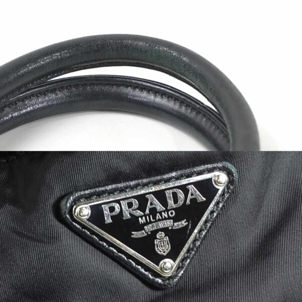 y15661g 3 Prada Bomber Nylon Leather 2Way Bag Black