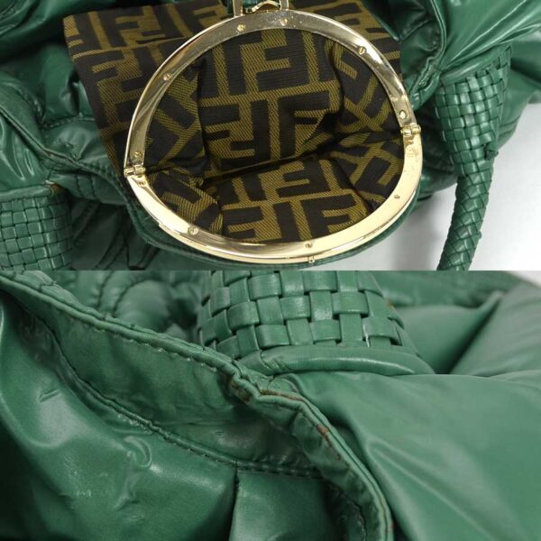 y15663a 3 Fendi x Moncler Spy Bag Handbag Nylon Leather Green