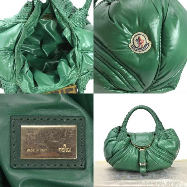 y15663a 4 Fendi x Moncler Spy Bag Handbag Nylon Leather Green