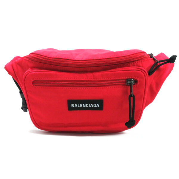 y15725a Balenciaga Nylon Waist Pouch Red Black