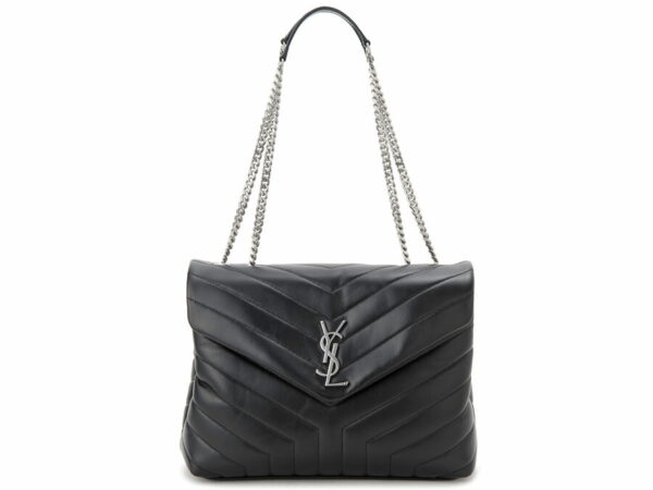 ysl487216 dv726 1000 Saint Laurent Monogram Loulou Chain Bag Black