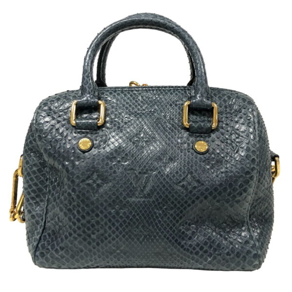 z0001237 2 Louis Vuitton Speedy Bandouliere Python Handbag Blue