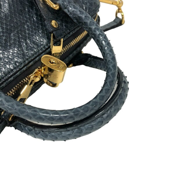 z0001237 6 Louis Vuitton Speedy Bandouliere Python Handbag Blue