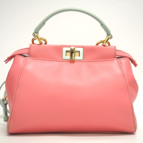 z0002367 2 Fendi Mini Peekaboo 2Way Handbag Pink