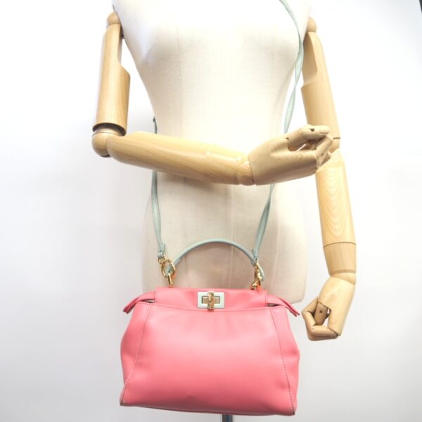 z0002367 8 Fendi Mini Peekaboo 2Way Handbag Pink