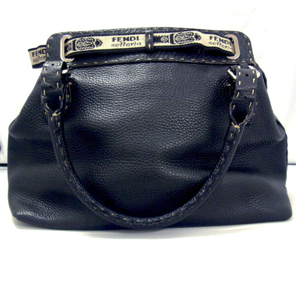 z0003 2 Fendi Selleria Handbag Leather Black