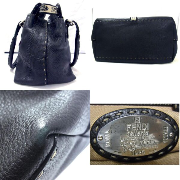 z0003 3 c Fendi Selleria Handbag Leather Black