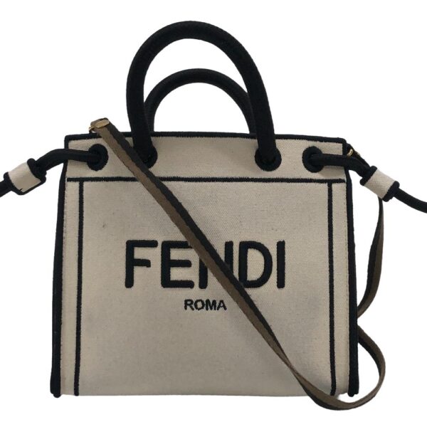 z0004431 2 Fendi Roma Shopping Mini 2Way Handbag Ivory