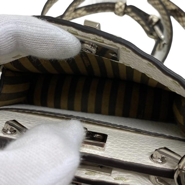 z0004606 9 Fendi Peekaboo Selleria Micro 2Way Shoulder Bag White