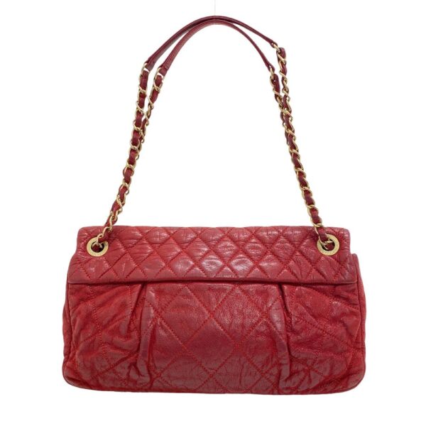 z0005102 2 Chanel Single Flap Double Chain Shoulder Bag Red