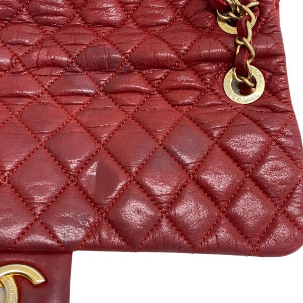 z0005102 6 Chanel Single Flap Double Chain Shoulder Bag Red