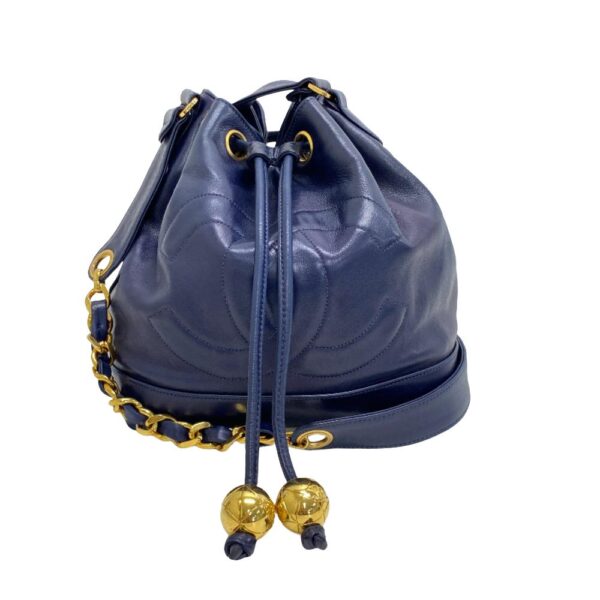 z0005402 1 Chanel Drawstring Chain Shoulder Bag Blue