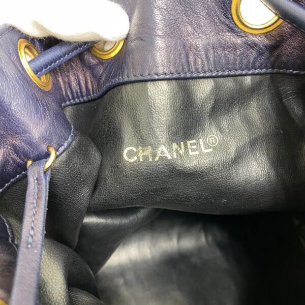 z0005402 12 Chanel Drawstring Chain Shoulder Bag Blue