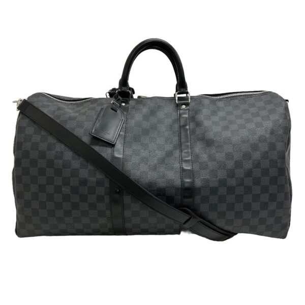 z0005547 1 Louis Vuitton Keepall Bandouliere Bag Damier Graphite Black