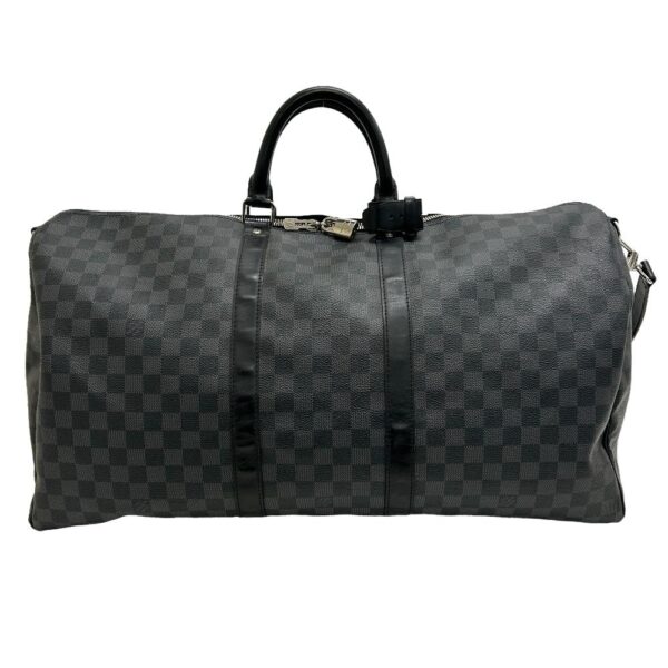 z0005547 2 Louis Vuitton Keepall Bandouliere Bag Damier Graphite Black