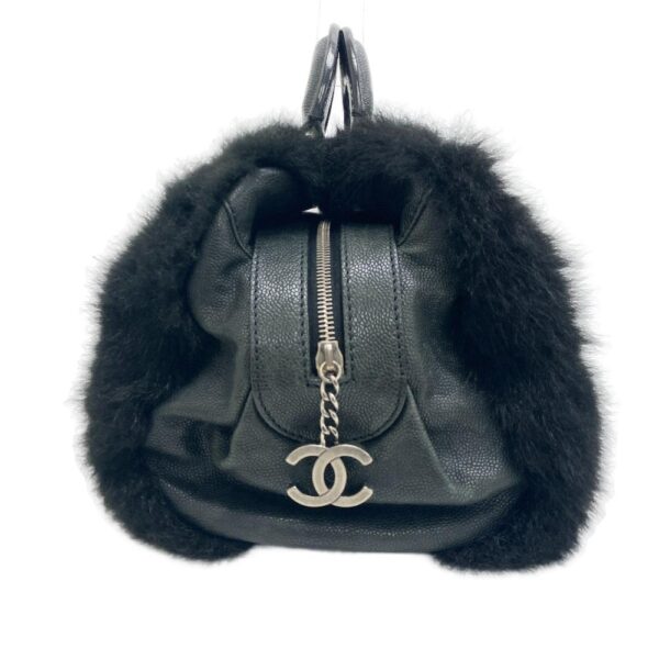 z0005740 3 Chanel Cocomark Fur Handbag Black