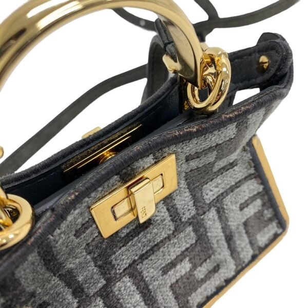 z0005742 5 Fendi Micro Peekaboo Zucca Handbag Black