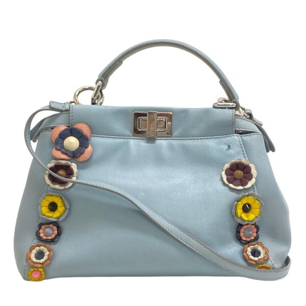 z0005975 2 Fendi Mini Peekaboo 2Way Handbag Blue