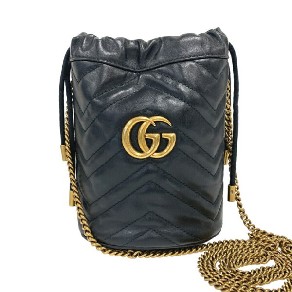 z0007101 1 Gucci GG Marmont Chain Shoulder Bag Black