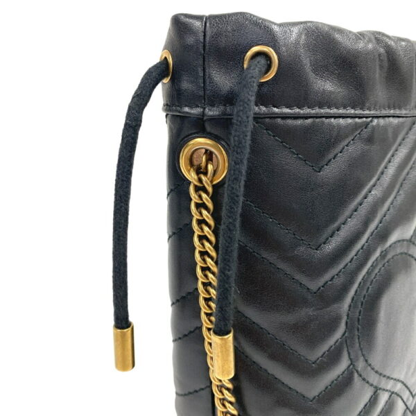 z0007101 7 Gucci GG Marmont Chain Shoulder Bag Black