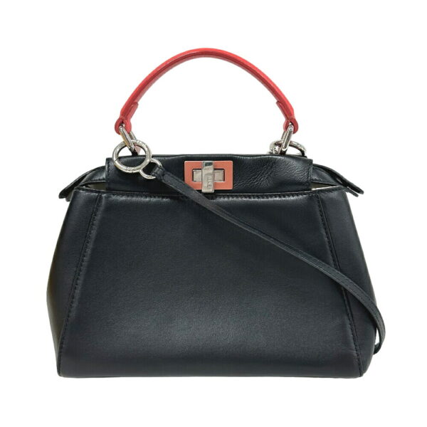 z0007102 1 Fendi Mini Peekaboo 2Way Handbag Black