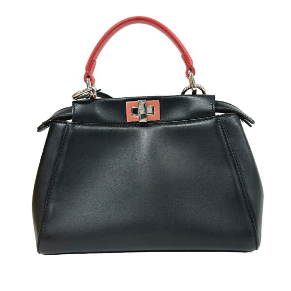 z0007102 2 Fendi Mini Peekaboo 2Way Handbag Black