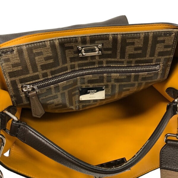 z0007104 10 Fendi Peekaboo X Rite 2Way Handbag Brown