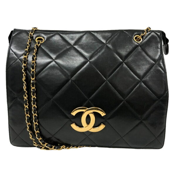 z0007111 1 Chanel Coco Mark Chain Tote Bag Black