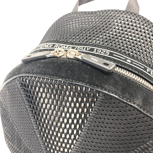 z0007122 11 Fendi Zucca Mesh Backpack Nylon Black