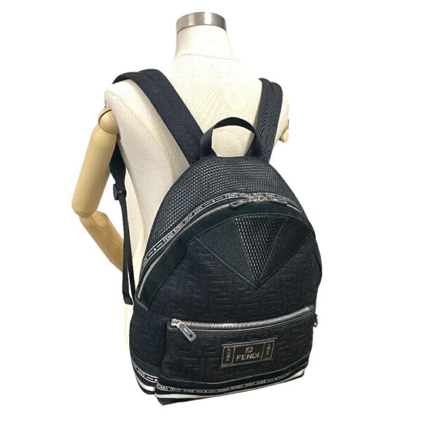 z0007122 12 Fendi Zucca Mesh Backpack Nylon Black