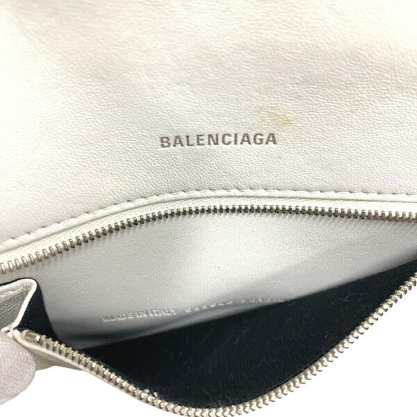 z0007134 11 Balenciaga Hourglass 2Way Handbag Croco White