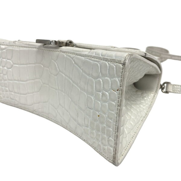 z0007134 3 Balenciaga Hourglass 2Way Handbag Croco White