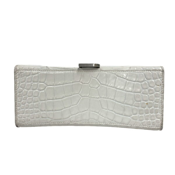 z0007134 5 Balenciaga Hourglass 2Way Handbag Croco White