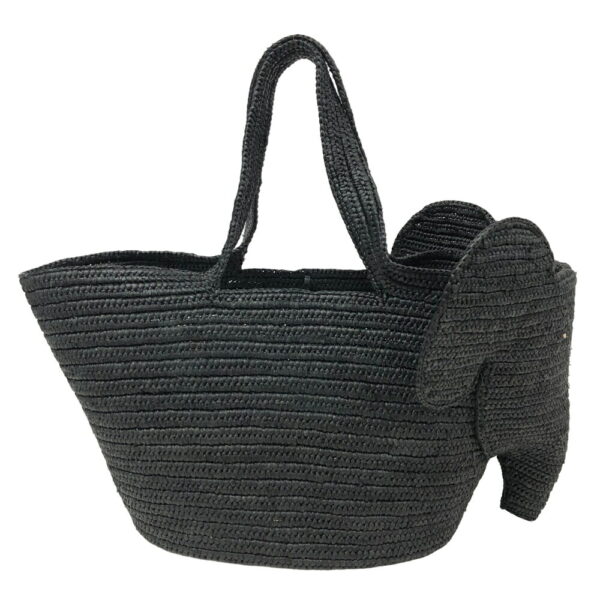 z0007146 2 Loewe Elephant Basket Tote Bag Black