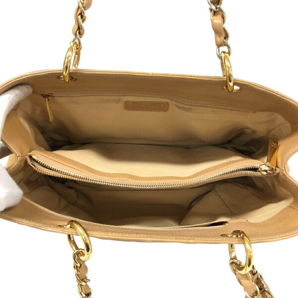 z0007258 8 Chanel GST Chain Tote Bag Beige