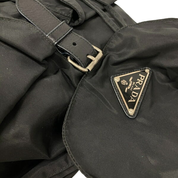 z0007331 5 Prada Triangular Plate Backpack Nylon Black