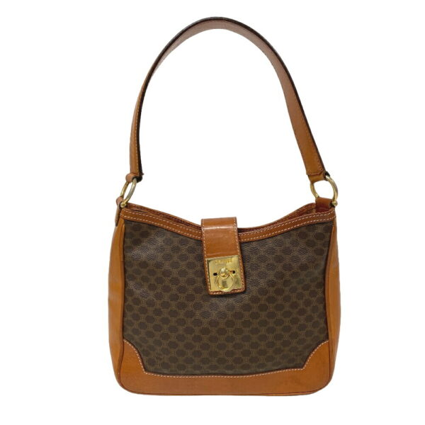 z0007364 1 Celine Gancini Macadam Shoulder Bag Brown