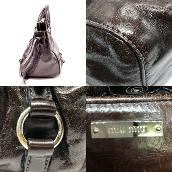 z0013 4 c Miu Miu Handbag Shoulder Bag Leather Brown